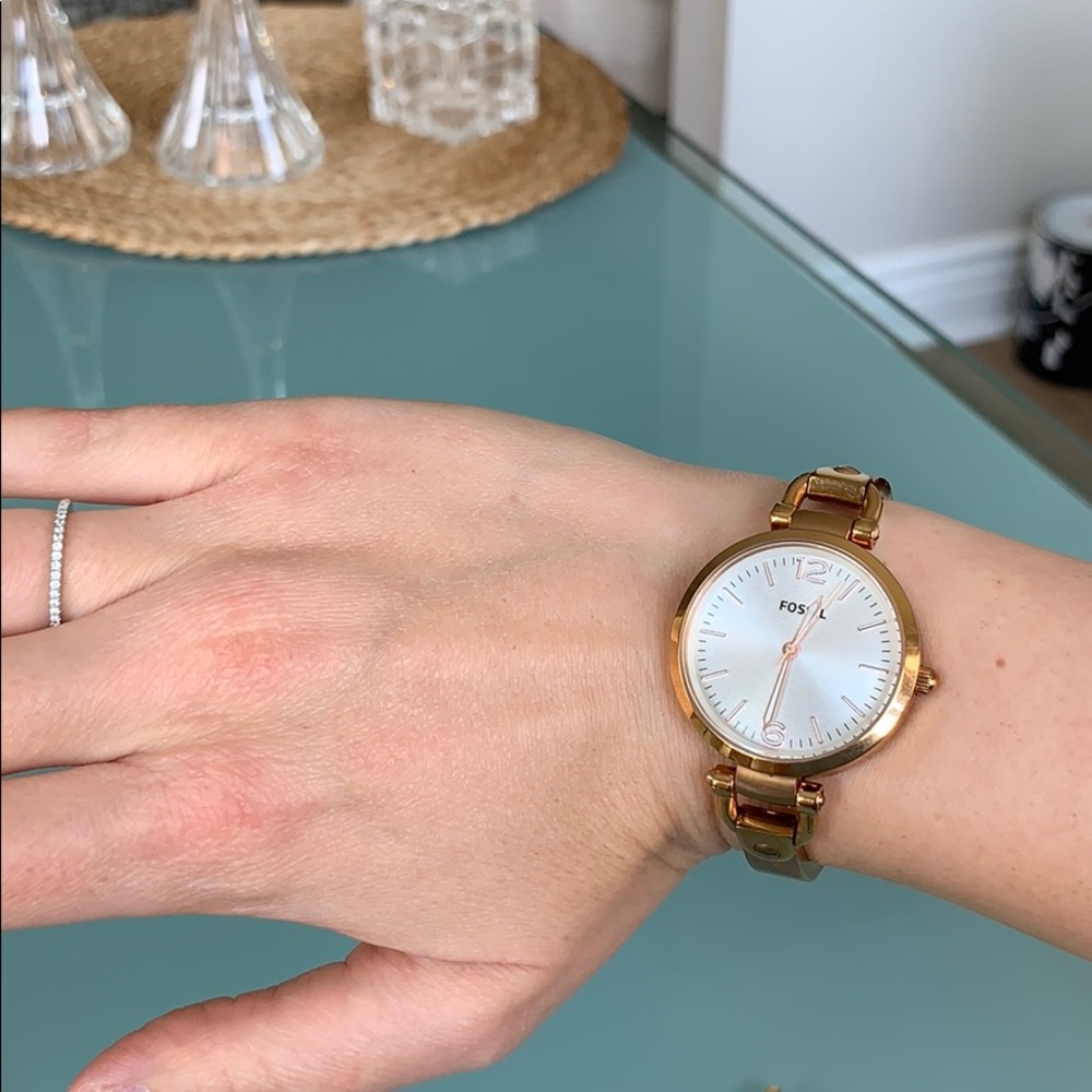 Rose Gold Fossil Watch
